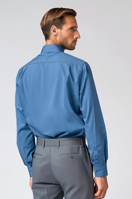 Hespoke Geometric Embroidered Casual Shirt 