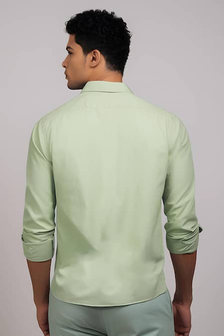 Hespoke Geometric Embroidered Casual Shirt 