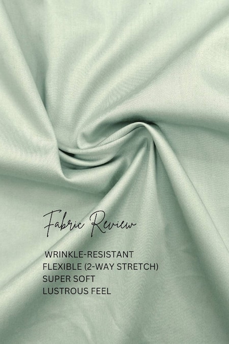 Hespoke_Green Cotton, Lycra Embroidery Geometric Casual Shirt _at_Aza_Fashions