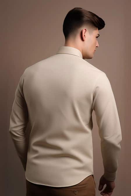 Hespoke Geometric Embroidered Casual Shirt 