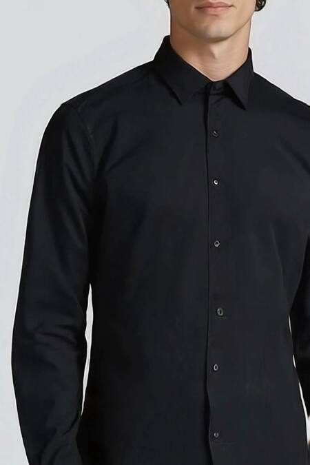 Buy_Hespoke_Black Cotton Conversational Printed Casual Shirt _Online_at_Aza_Fashions