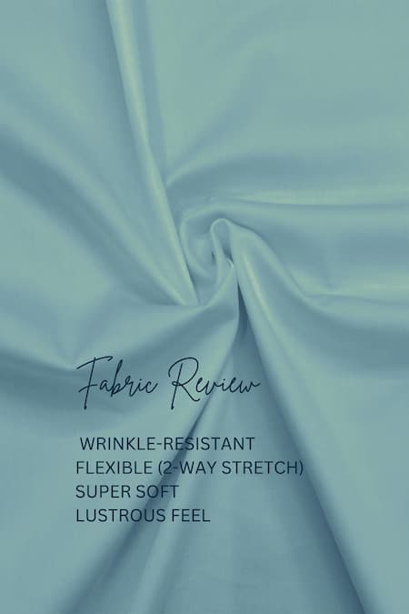 Shop_Hespoke_Blue Cotton, Lycra Embroidery Geometric Casual Shirt _Online_at_Aza_Fashions