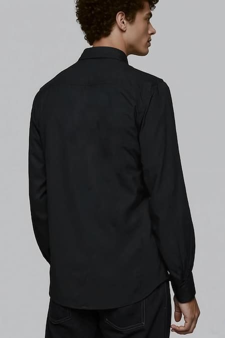 Hespoke Black Printed Casual Shirt 