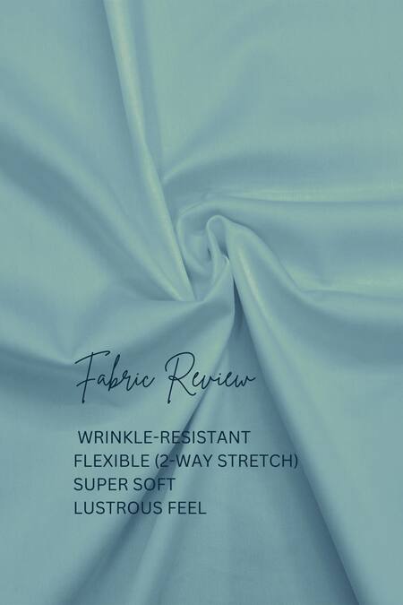 Hespoke_Blue Cotton, Lycra Embroidery Geometric Casual Shirt _Online_at_Aza_Fashions