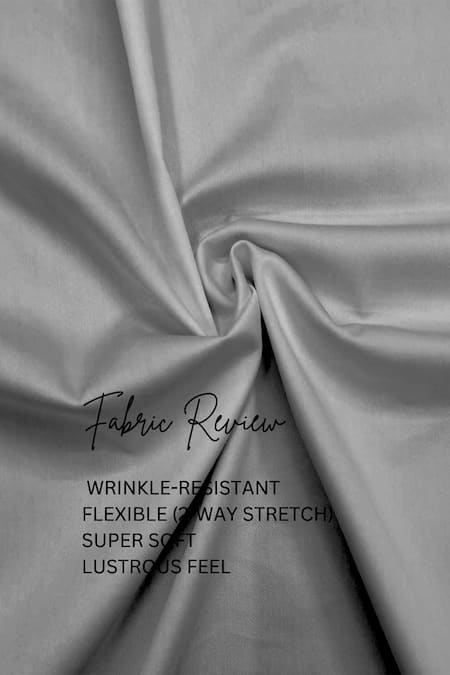 Hespoke_Gray Cotton, Lycra Embroidery Geometric Casual Shirt _at_Aza_Fashions