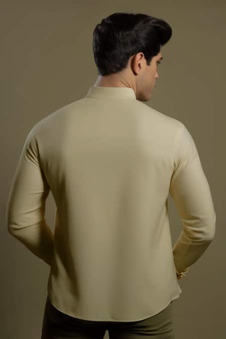 Hespoke Geometric Embroidered Casual Shirt 