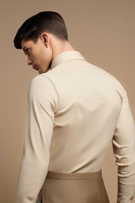 Hespoke Geometric Embroidered Casual Shirt 