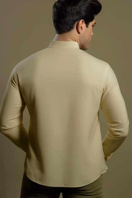 Hespoke Geometric Embroidered Casual Shirt 