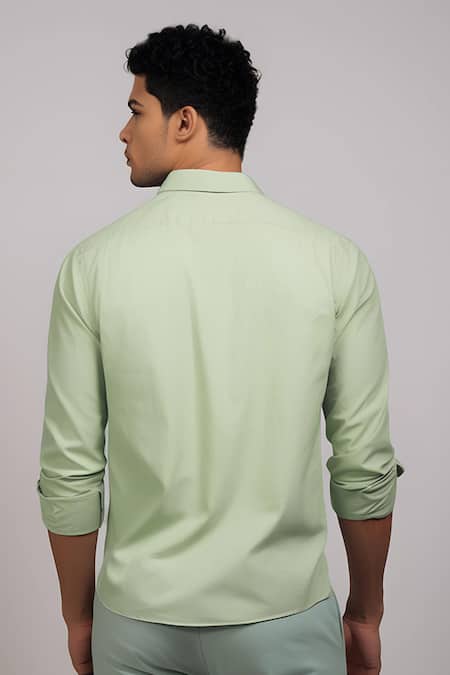 Hespoke Geometric Embroidered Casual Shirt 