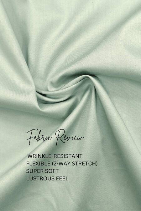 Buy_Hespoke_Green Cotton, Lycra Embroidery Geometric Casual Shirt _Online_at_Aza_Fashions