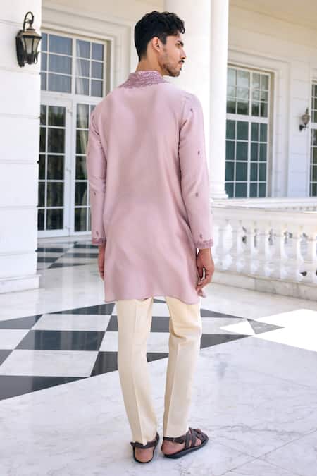 Kalista Ayaaz Embroidered Dusty Mauve Kurta Set 