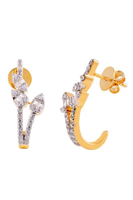 Prata White Crystals Minette Stud Earrings Online at Aza Fashions Prata_White Crystals Minette Stud Earrings _Online_at_Aza_Fashions