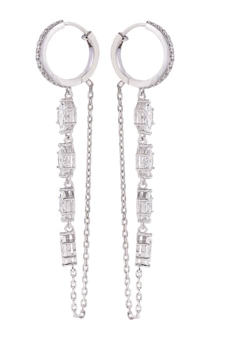 Prata Embellished Loop Chain Hoops 