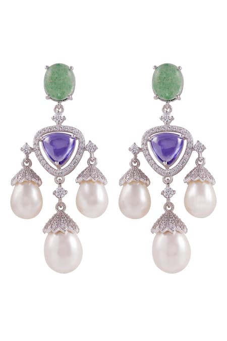 Prata Isadora Pearl Danglers 
