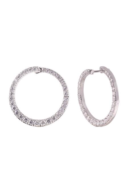 Prata White Crystals Embellished Wrap Hoop Earrings Online at Aza Fashions Prata_White Crystals Embellished Wrap Hoop Earrings _Online_at_Aza_Fashions