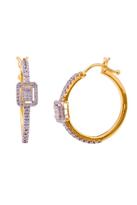 Prata Gold Plated Stones Elanor Hoop Earrings Online at Aza Fashions Prata_Gold Plated Stones Elanor Hoop Earrings _Online_at_Aza_Fashions