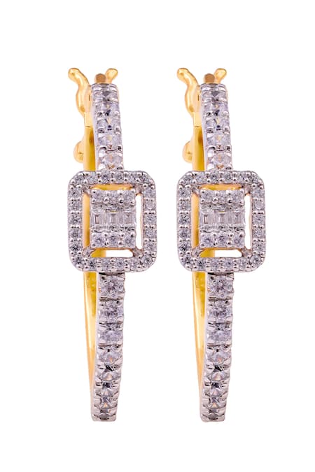 Prata Elanor Gold Plated Hoop Earrings 