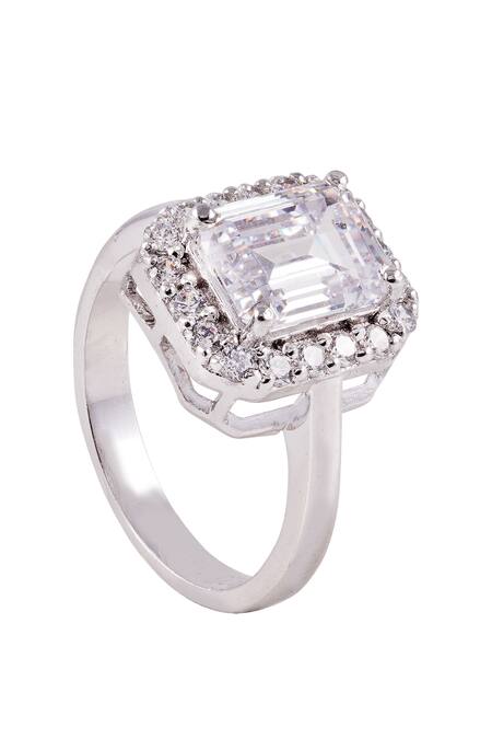 Prata Emerald Cut Solitaire Ring 
