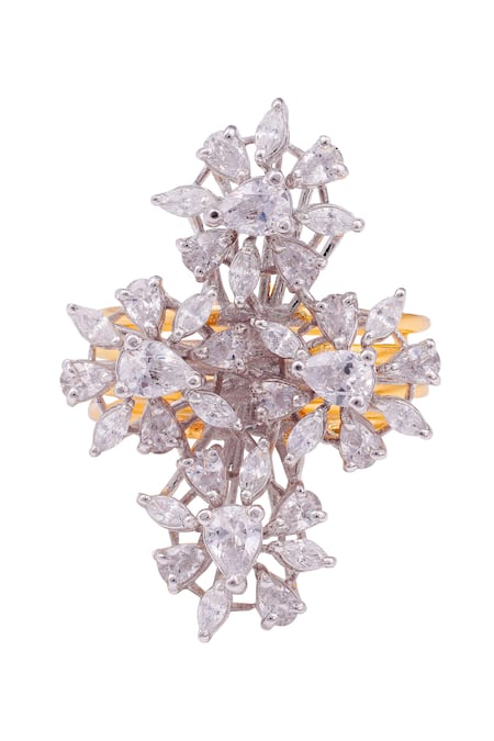 Prata Floral Design Ring 