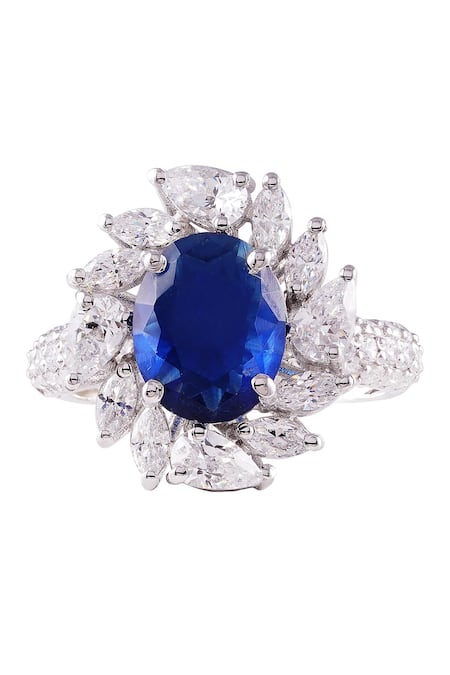 Shop_Prata_Blue Rhinestones Valente Gem Ring _at_Aza_Fashions