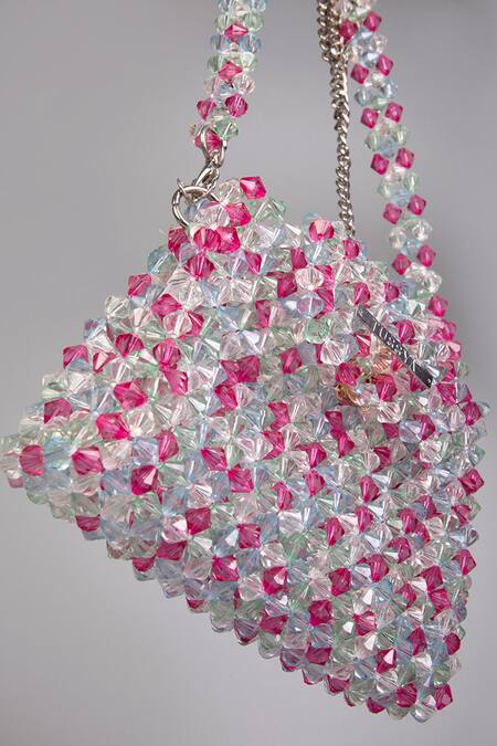 Shop_Tussya_Multi Color Crystals Handbag_Online_at_Aza_Fashions
