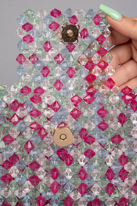 Shop_Tussya_Multi Color Crystals Handbag