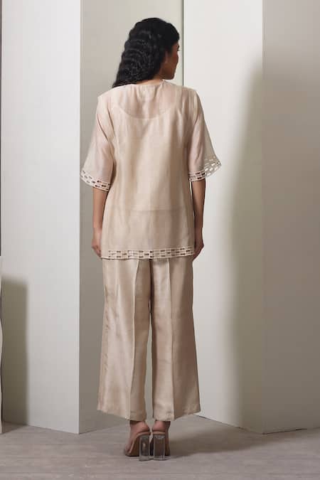 Chokhi Chorri Beige Chanderi Silk Co-ord Set 