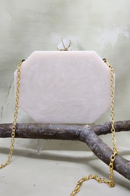Shop Adwita Bags & Jewels White Stone Meena Mosaic Crystal Embellished Clutch at Aza Fashions Shop_Adwita Bags & Jewels_White Stone Meena Mosaic Crystal Embellished Clutch _at_Aza_Fashions