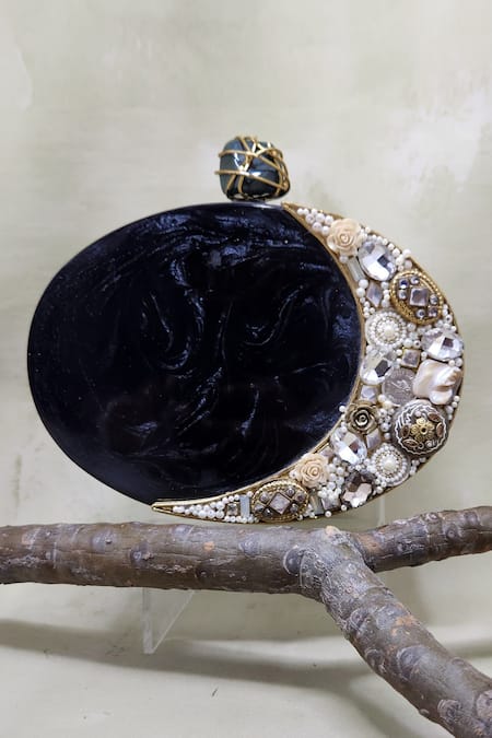 ADWITA BAGS & JEWELS Chaand Stone Embellished Clutch 