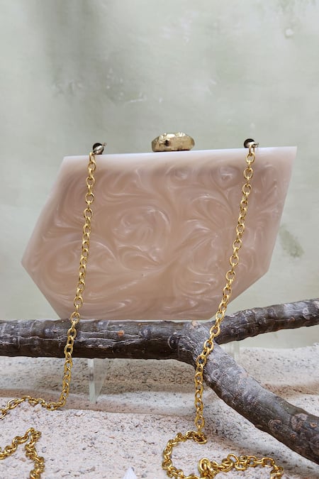 Shop Adwita Bags & Jewels White Horse Brooch Wired Embellished Clutch Bag at Aza Fashions Shop_Adwita Bags & Jewels_White Horse Brooch Wired Embellished Clutch Bag _at_Aza_Fashions