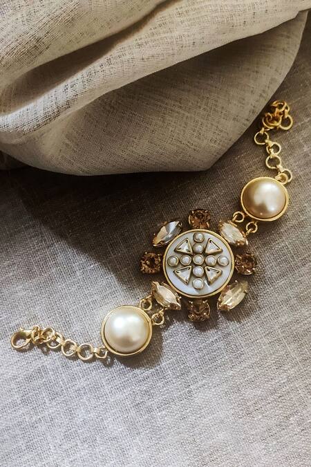 Bblingg Gold Plated Smocking Veda Embellished Bracelet Online at Aza Fashions Bblingg_Gold Plated Smocking Veda Embellished Bracelet _Online_at_Aza_Fashions