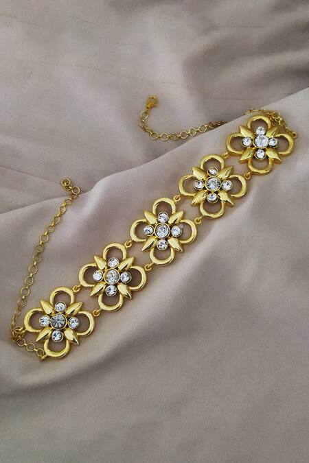 Buy_Bblingg_Gold Plated Floral Swarovski Choker 