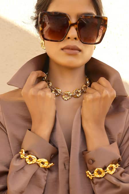 Buy Bblingg Gold Plated Pebble Textured Bracelet Online at Aza Fashions Buy_Bblingg_Gold Plated Pebble Textured Bracelet _Online_at_Aza_Fashions