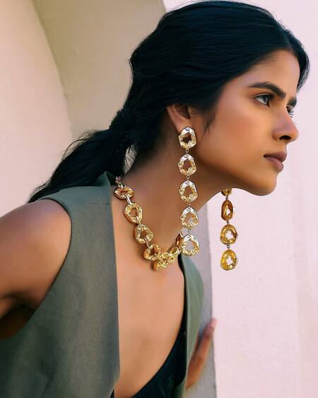 Shop Bblingg Gold Plated Textured Layered Earrings Shop_Bblingg_Gold Plated Textured Layered Earrings