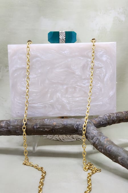 Adwita Bags & Jewels Maharani Resin Stone Embellished Clutch Bag 