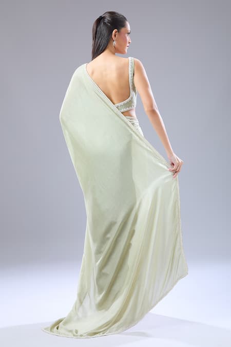 Ridhi Mehra Embroidered Hem Saree & Blouse Set 