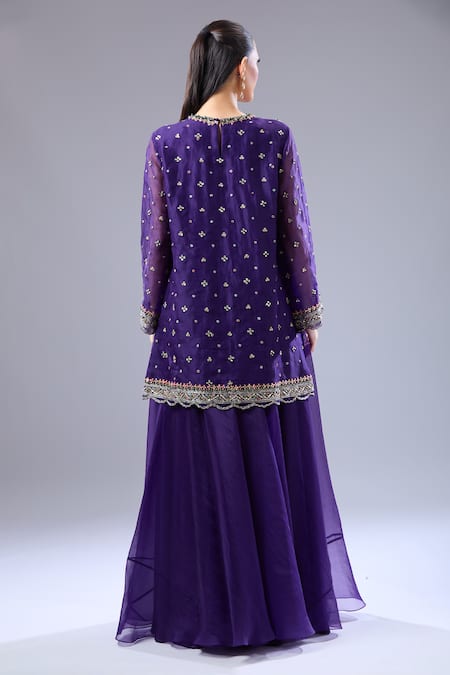 Ridhi Mehra Floral Embroidered Kurta Sharara Set 