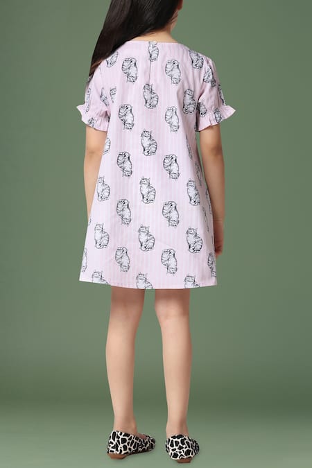 Petite Pomme Pink Printed Dress 