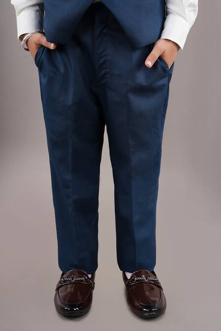 Shop Little Brats Blue Cotton, Viscose Embroidery Designer Boys Suit Set Online at Aza Fashions Shop_Little Brats_Blue Cotton, Viscose Embroidery Designer Boys Suit Set _Online_at_Aza_Fashions