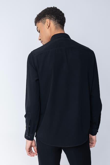 Shop Amit Arora Black Polyester, Viscose Embroidery Shirt at Aza Fashions Shop_Amit Arora_Black Polyester, Viscose Embroidery Shirt _at_Aza_Fashions