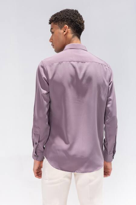 Amit Arora Dark Lilac Hand-Embroidered Shirt 