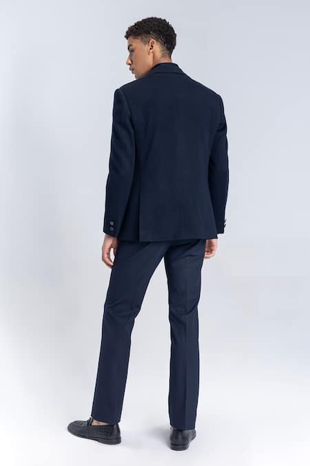 Amit Arora Navy Blue 2 Button Blazer 