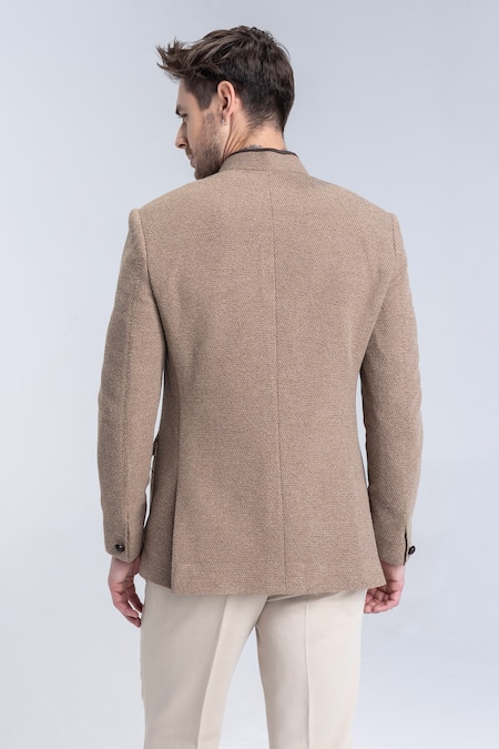 Amit Arora Khakhi Textured Bandhgala 