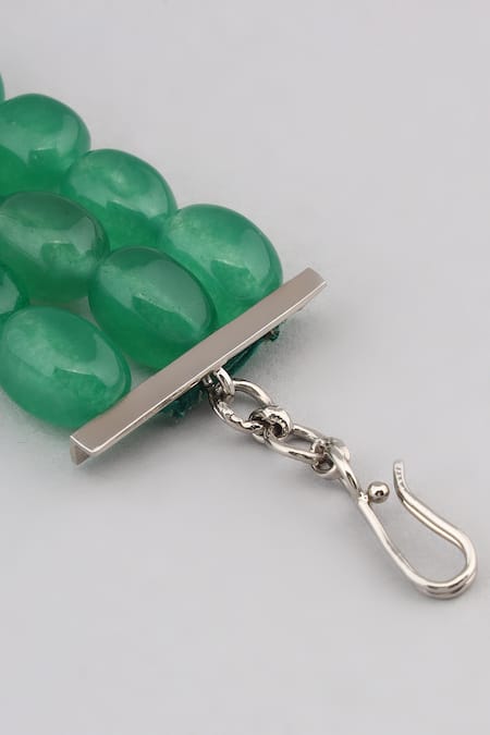 Buy_Modarta_Silver Plated Crystals, Stones Multi-color Evil Eye Statement Necklace Set 