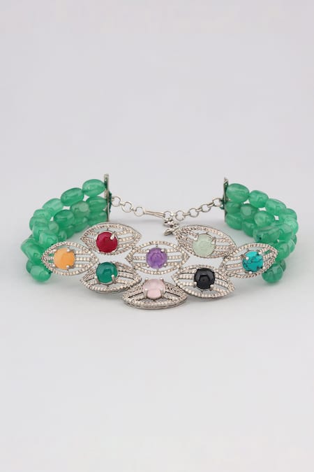 Modarta Multi-Color Evil Eye Statement Necklace Set 