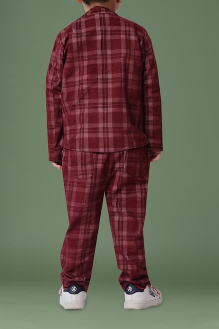 Petite Pomme Maroon Corduroy Boys Suit Set 