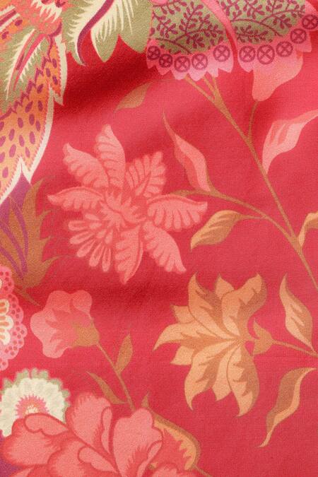 Shingora Maroon Floral Printed Silk Stole at Aza Fashions Shingora_Maroon Floral Printed Silk Stole _at_Aza_Fashions