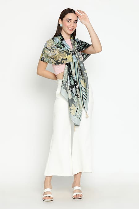 Shingora Floral Printed Silk Stole 