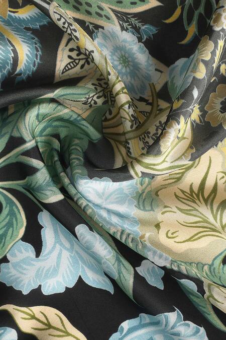 Buy_Shingora_Black Floral Printed Silk Stole _Online_at_Aza_Fashions