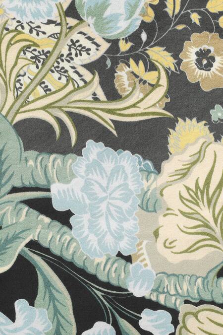 Shop_Shingora_Black Floral Printed Silk Stole _Online_at_Aza_Fashions